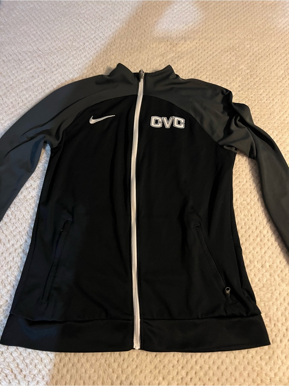 Nike Women's Black & Gray CVC Full-Zip track Jacket
